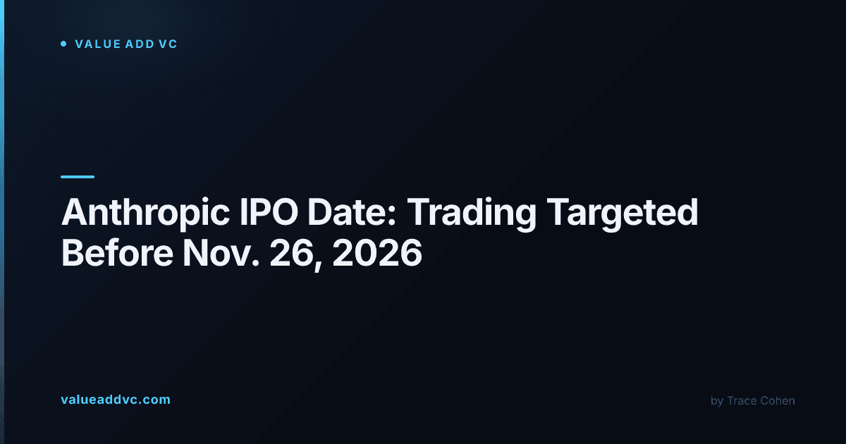 Anthropic IPO date: trading targeted before November 26, 2026