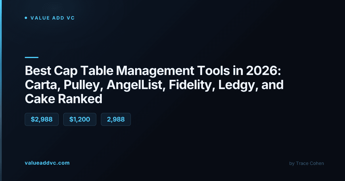 Best Cap Table Management Tools in 2026: Carta, Pulley, AngelList, Fidelity, Ledgy, and Cake Ranked