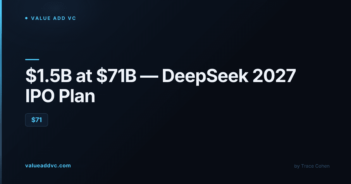 Abstract visualization of AI data infrastructure representing DeepSeek's valuation and funding growth