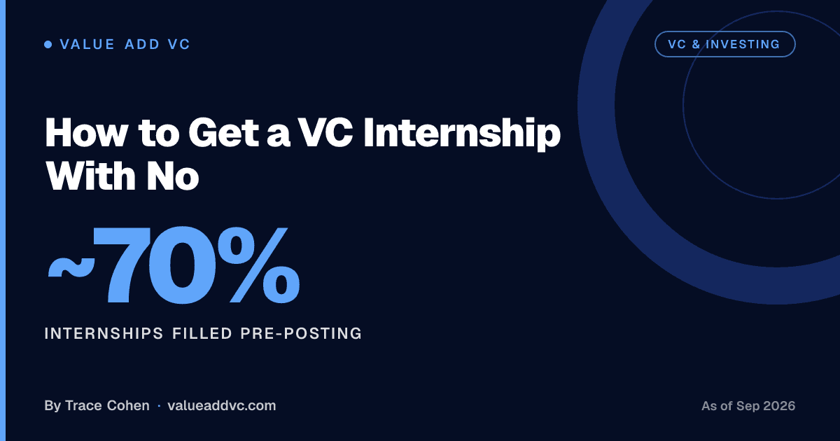How to Get a VC Internship With No Connections