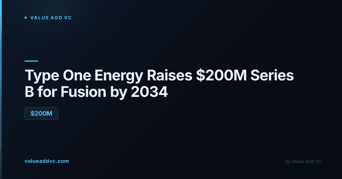 Type One Energy valuation 2026: $200M Series B and a 2034 fusion plant target