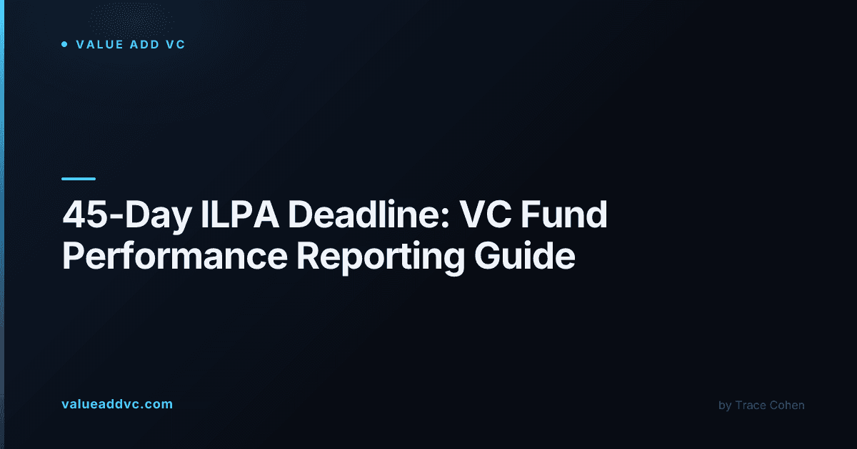 Financial charts and reports representing a venture capital fund's quarterly LP statement
