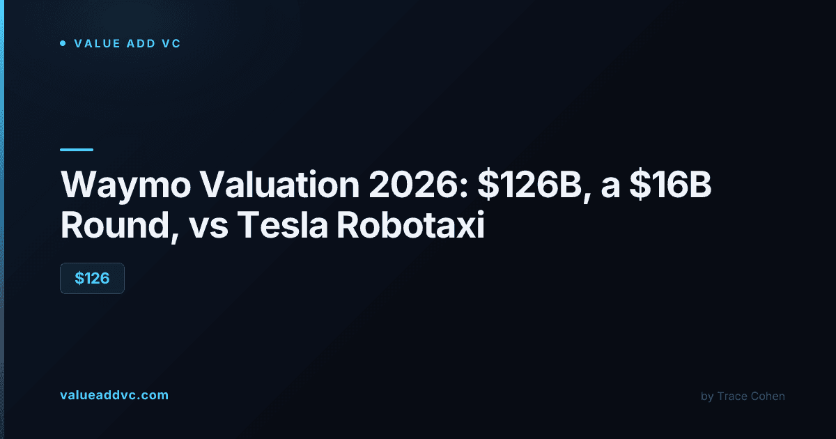 Waymo autonomous robotaxi on a city street representing the company's $126 billion valuation