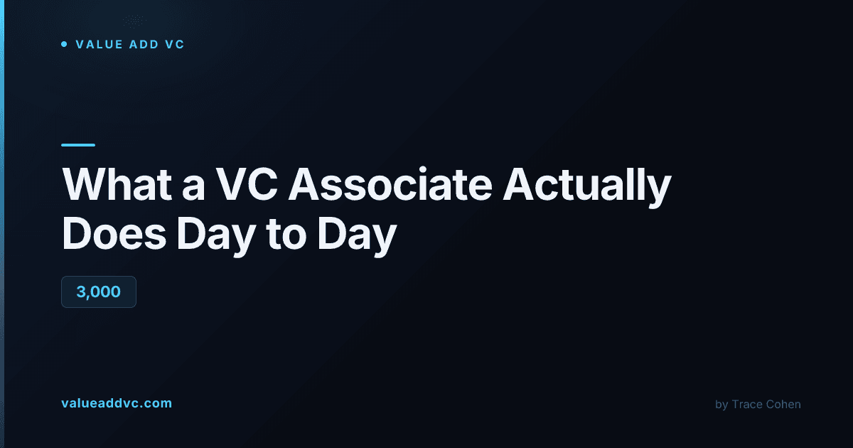 What a venture capital associate actually does day to day