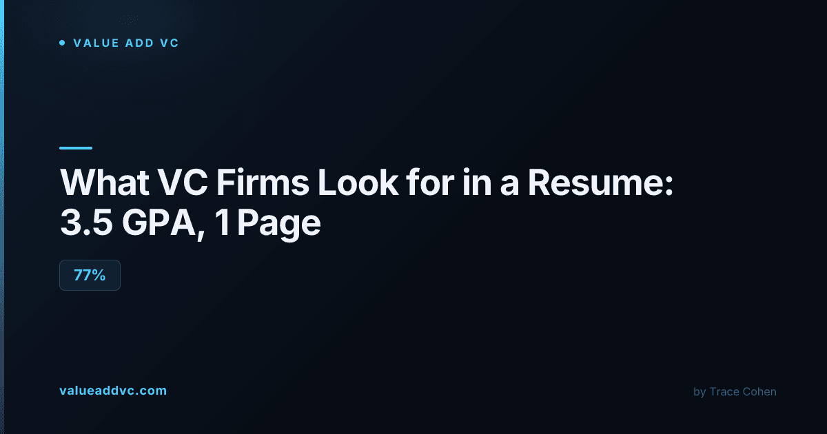 What VC Firms Actually Look for in an Analyst or Associate Resume
